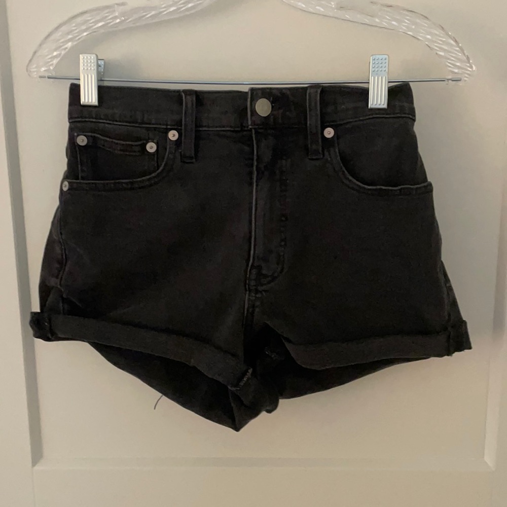 black jean shorts